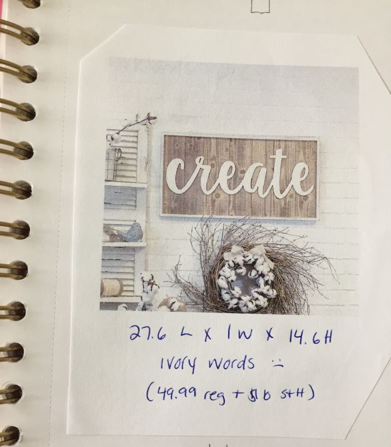 picture of create sign in a notebook