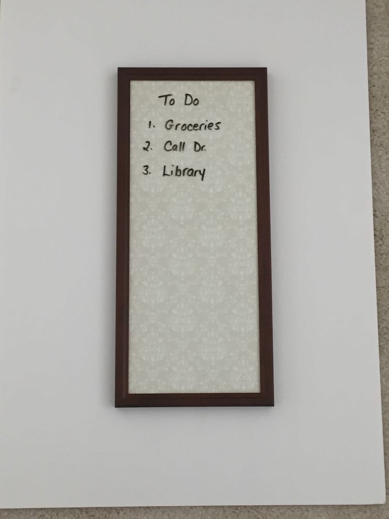 dry erase board in frame