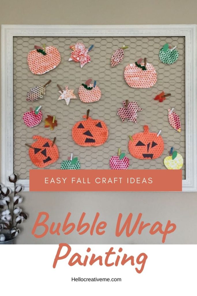 bubble wrap fall projects on  chicken wire frame