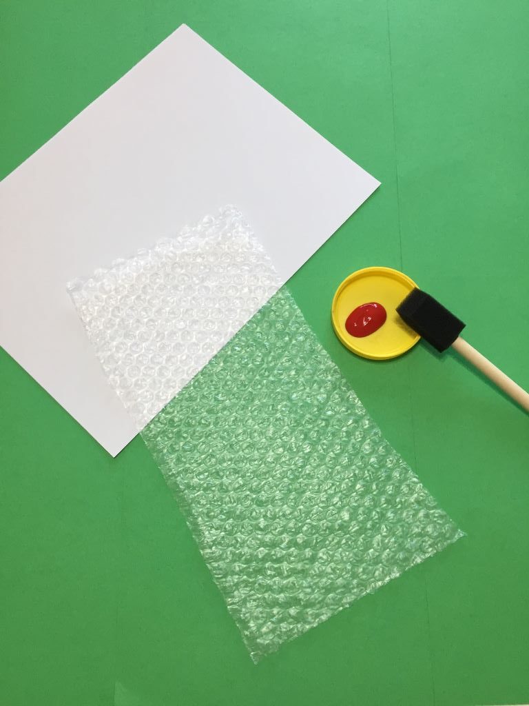 supplies needed for bubble wrap painting