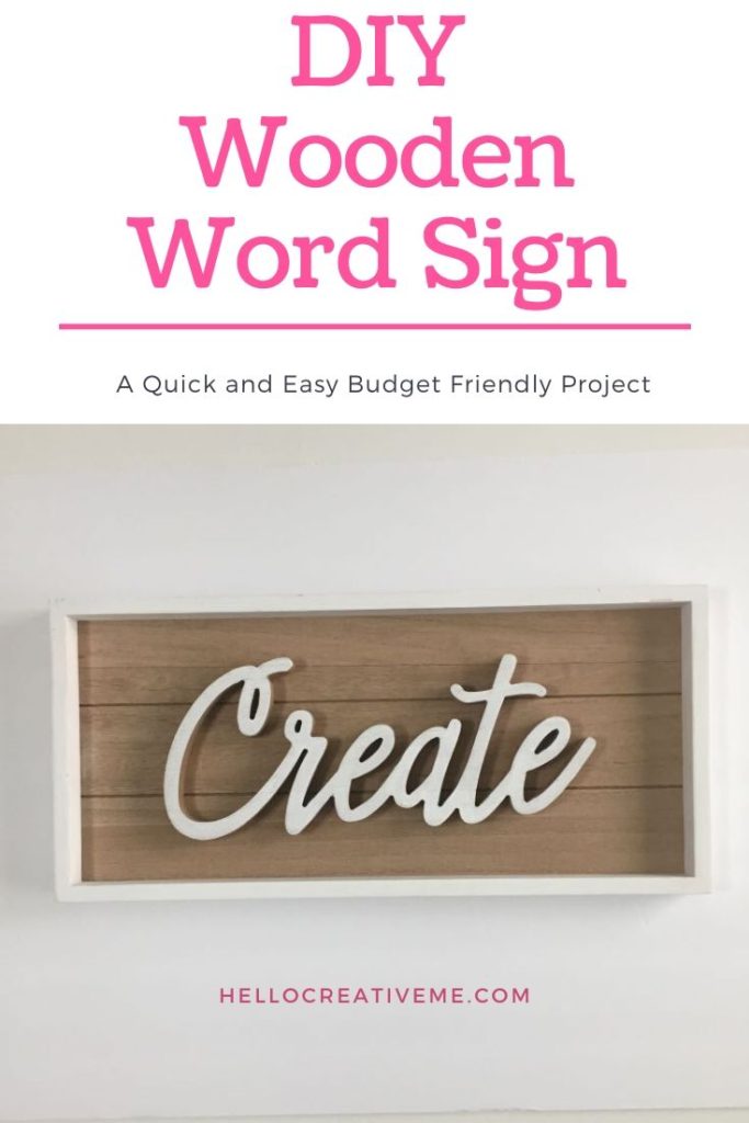 DIY wooden word create sign