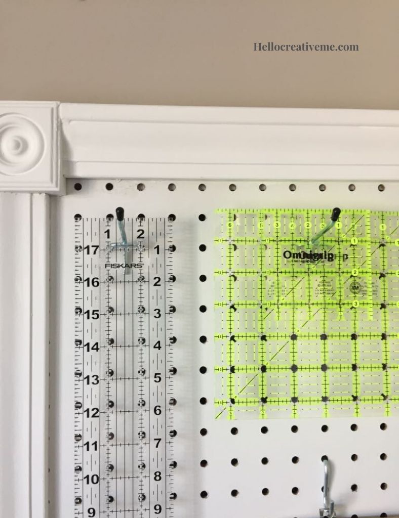 grid rulers on pegboard