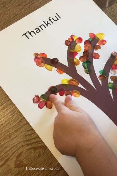 DIY fingerprint thankful tree