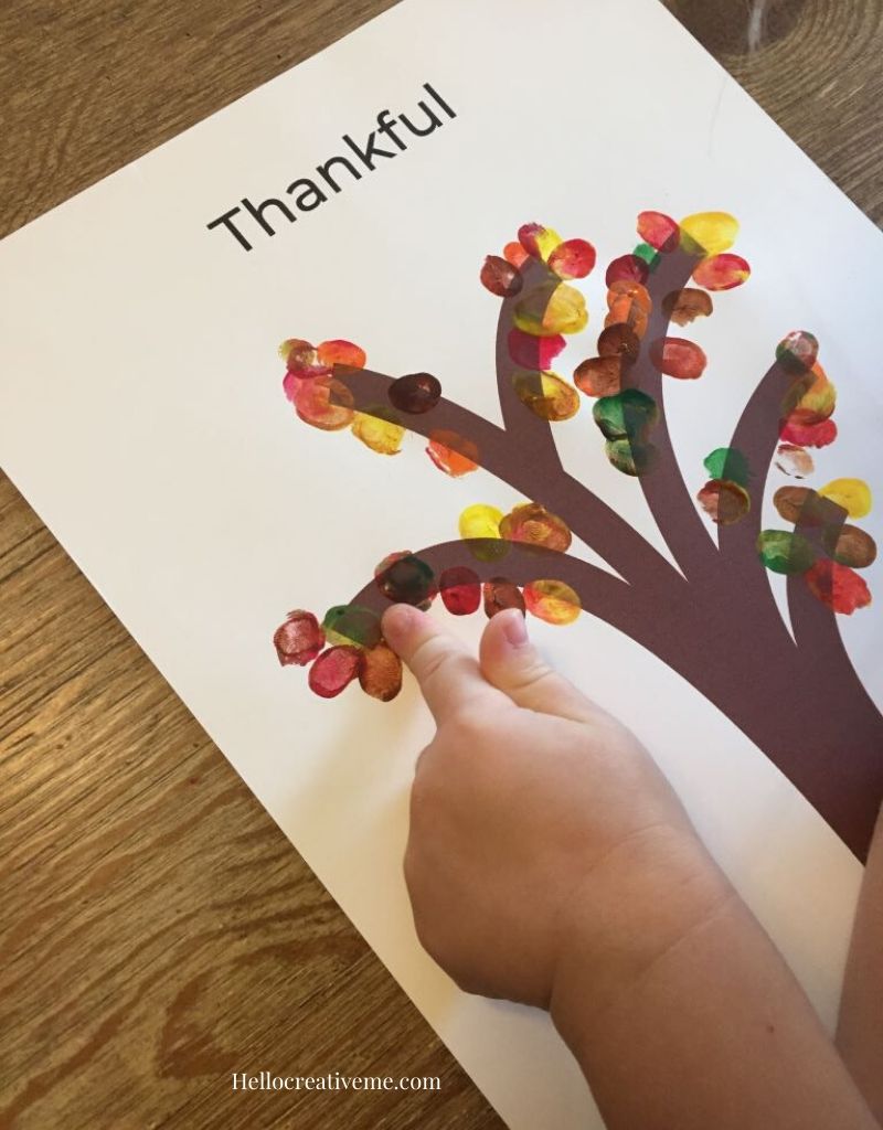 DIY fingerprint thankful tree
