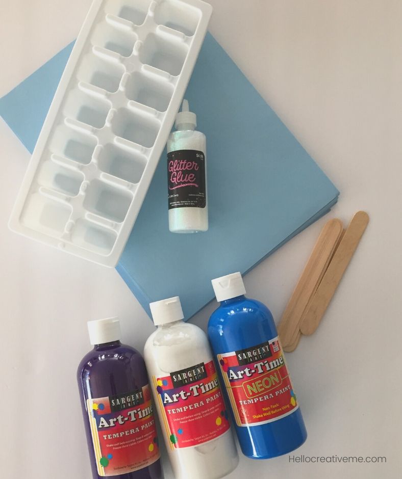 supplies needed for ice cube painting