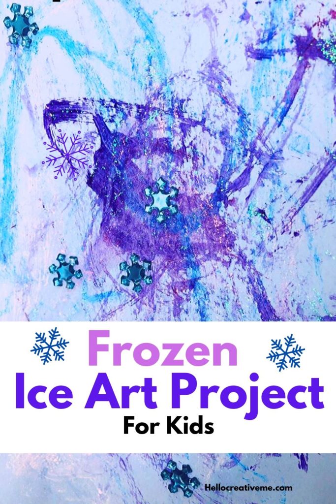 blue and purple  art created with ice cube painting