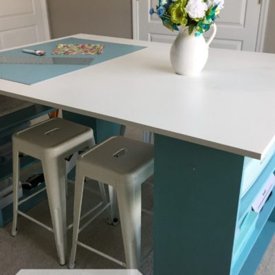 craft table with white top