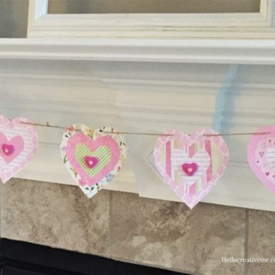 Pink paper heart banner