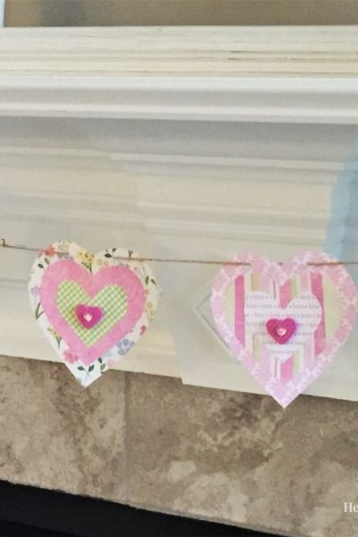 Pink paper heart banner