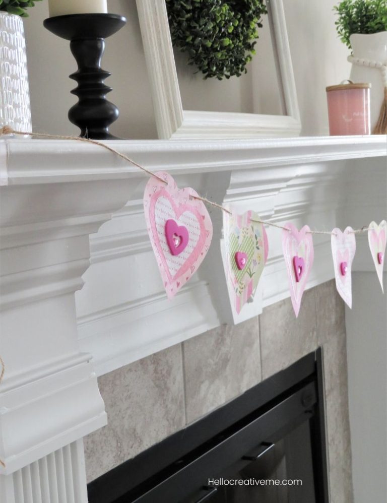 DIY Valentine’s Day Heart Banner - Hello Creative Me