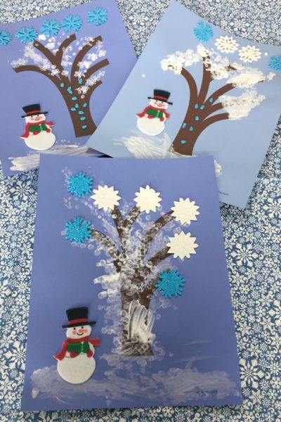 three winter tree painting projects