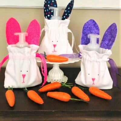 3 DIY bunny bags on table