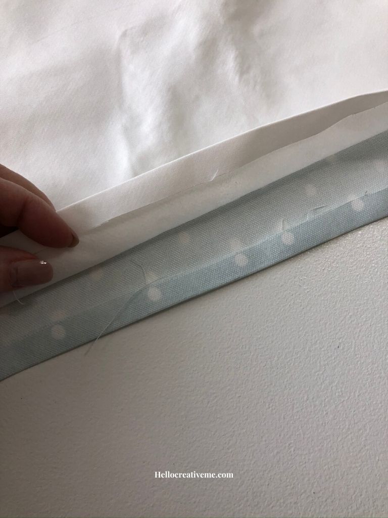 Pressed edges of DIY fabric pillow